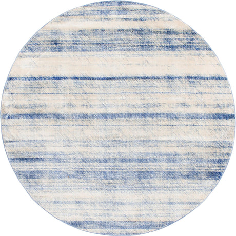 Blue 8' x 8' Helios Round Area Rug 100% Polypropylene (Space-Dyed Yarn) Easy Clean With Cotton Backing Contemporary Carpet for Sale at Rug Engine