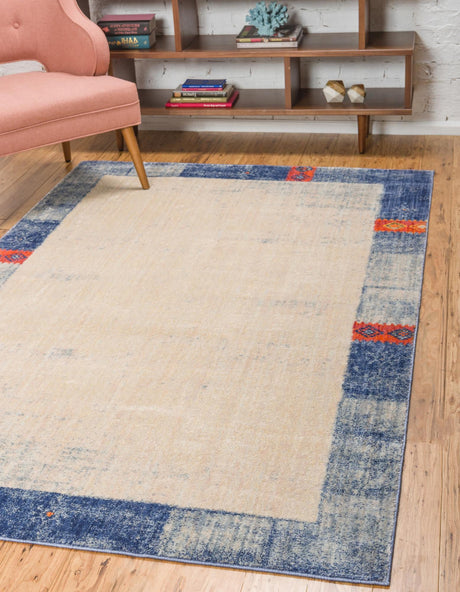 Blue 5' 1 x 8' Helios Rectangle Area Rug 100% Polypropylene (Space-Dyed Yarn) Easy Clean With Cotton Backing Contemporary Carpet for Sale at Rug Engine