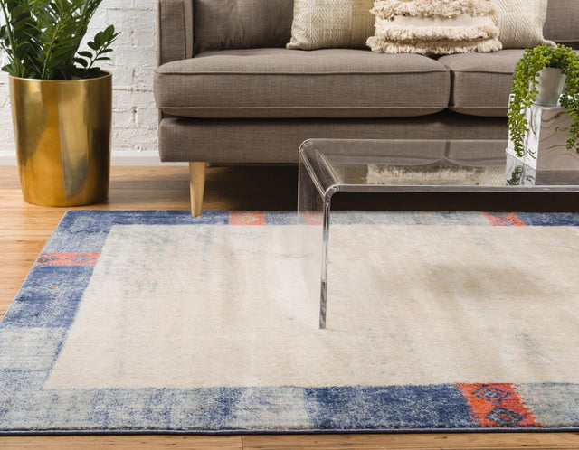Blue 5' 1 x 8' Helios Rectangle Area Rug 100% Polypropylene (Space-Dyed Yarn) Easy Clean With Cotton Backing Contemporary Carpet for Sale at Rug Engine