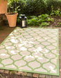 Beige and Green 2' 2 x 3' 1 Outdoor Trellis Rectangle Rug