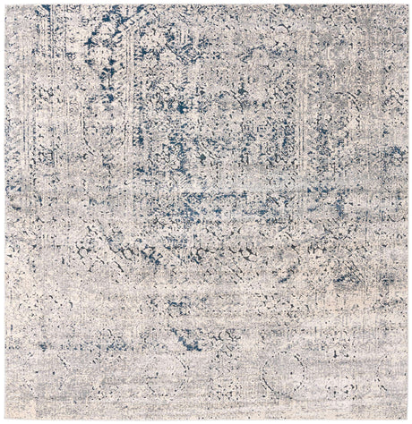 Gray 7' 1 x 7' 1 Chateau Square Area Rug 85% Polypropylene & 15% Chenille With Cotton Backing Traditional Vintage Distressed Carpet for Classical Interior Design Decorating for Sale at Rug Engine