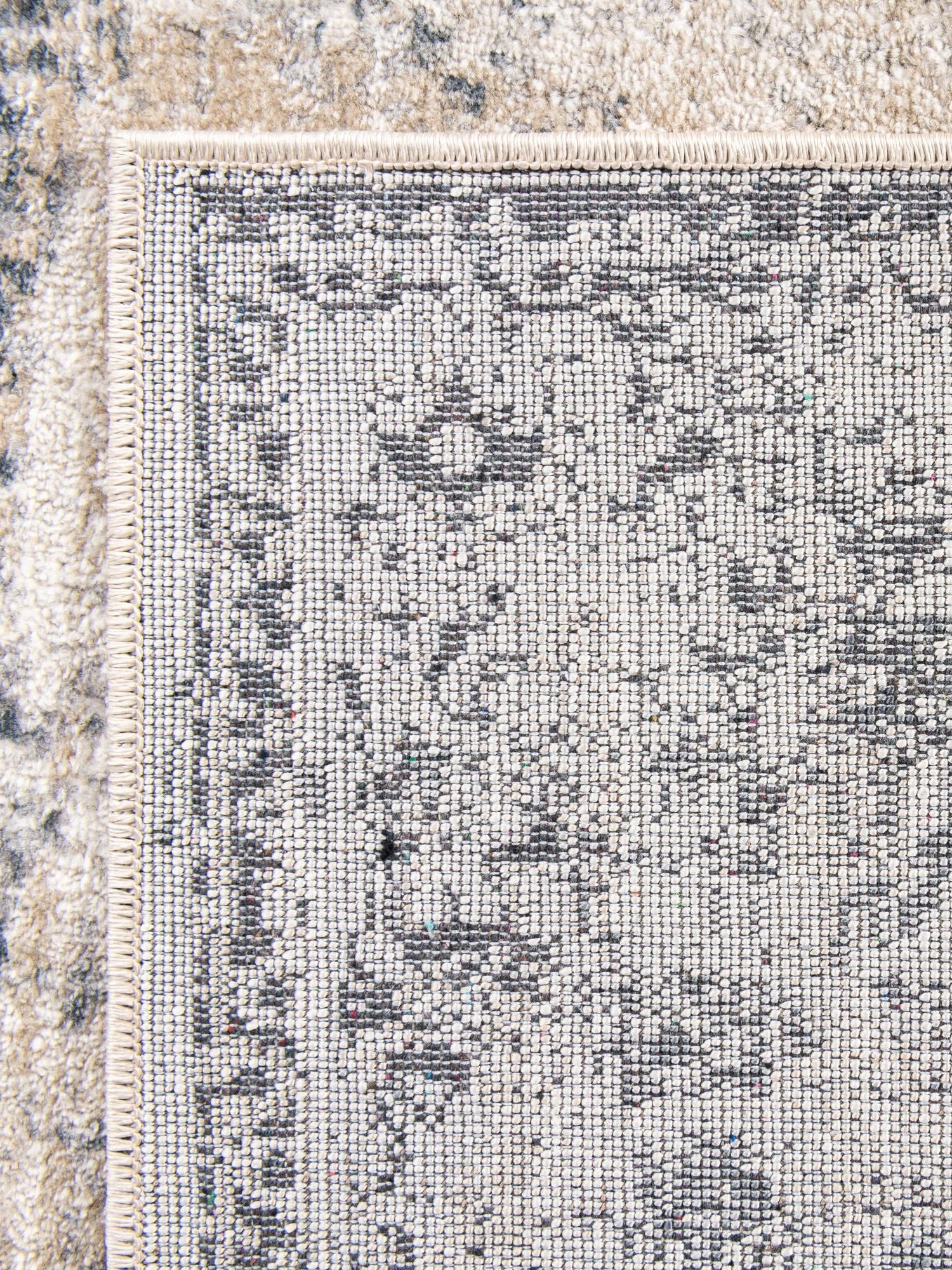 Dark Blue 6' 9 x 7' 1 Chateau Square Area Rug 85% Polypropylene & 15% Chenille With Cotton Backing Traditional Vintage Distressed Carpet for Classical Interior Design Decorating for Sale at Rug Engine