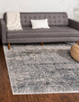 Blue Gray 7' 1 x 7' 1 Chateau Square Area Rug 85% Polypropylene & 15% Chenille With Cotton Backing Traditional Vintage Distressed Carpet for Classical Interior Design Decorating for Sale at Rug Engine