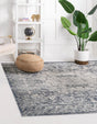 Dark Blue 7' 1 x 7' 1 Chateau Square Area Rug 85% Polypropylene & 15% Chenille With Cotton Backing Traditional Vintage Distressed Carpet for Classical Interior Design Decorating for Sale at Rug Engine