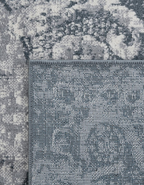 Dark Blue 7' 1 x 7' 1 Chateau Square Area Rug 85% Polypropylene & 15% Chenille With Cotton Backing Traditional Vintage Distressed Carpet for Classical Interior Design Decorating for Sale at Rug Engine