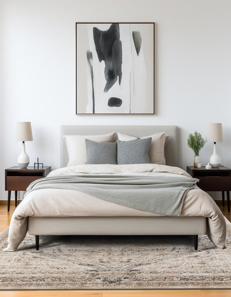 Beige 7' 1 x 7' 1 Chateau Square Area Rug 85% Polypropylene & 15% Chenille With Cotton Backing Traditional Vintage Distressed Carpet for Classical Interior Design Decorating for Sale at Rug Engine