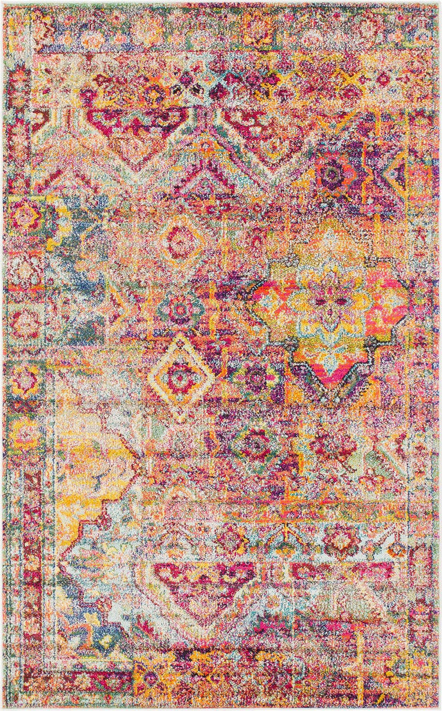 Multicolor 5' 1 x 8' Monterey Rectangle Area Rug 100% Polypropylene Colorful Easy Clean Traditional Carpet for Living Room, Bedrooms, Dining, Kitchen for Sale at Rug Engine