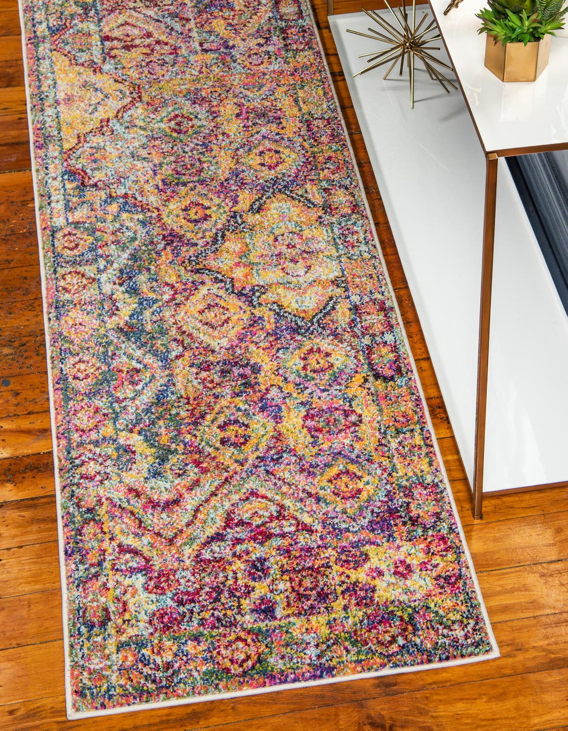 Multicolor 2' 7 x 10' Monterey Runner Area Rug 100% Polypropylene Colorful Easy Clean Traditional Carpet for Living Room, Bedrooms, Dining, Kitchen for Sale at Rug Engine