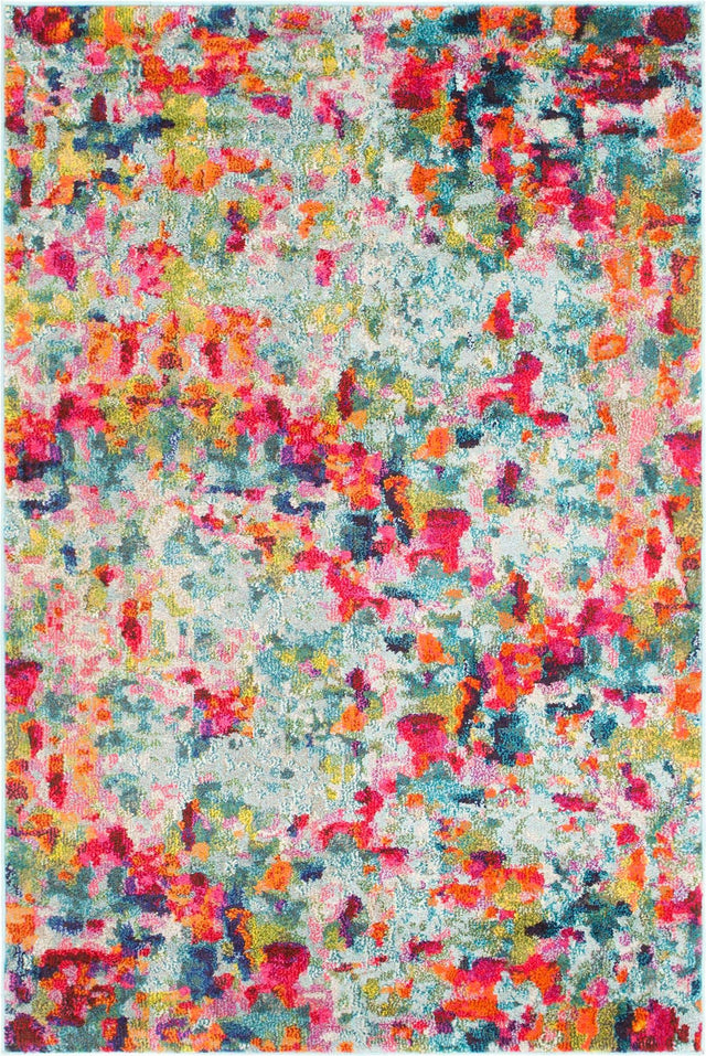 Multicolor 4' 1 x 6' 1 Chromatic Rectangle Area Rug 100% Polypropylene With Cotton Backing Abstract Modern Colorful Carpet Mat for Home Decor & Interior Design for Sale at Rug Engine