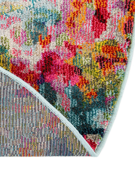 Multicolor 3' 3 x 3' 3 Chromatic Round Area Rug 100% Polypropylene With Cotton Backing Abstract Modern Colorful Carpet Mat for Home Decor & Interior Design for Sale at Rug Engine