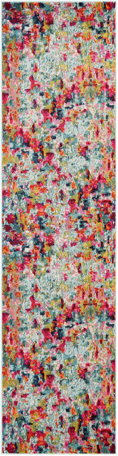 Multicolor 2' 7 x 10' Chromatic Runner Area Rug 100% Polypropylene With Cotton Backing Abstract Modern Colorful Carpet Mat for Home Decor & Interior Design for Sale at Rug Engine