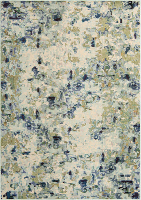 Light Blue 9' x 12' 2 Chromatic Rectangle Area Rug 100% Polypropylene With Cotton Backing Abstract Modern Colorful Carpet Mat for Home Decor & Interior Design for Sale at Rug Engine