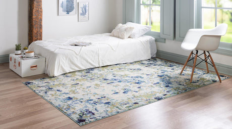 Light Blue 8' x 10' Chromatic Rectangle Area Rug 100% Polypropylene With Cotton Backing Abstract Modern Colorful Carpet Mat for Home Decor & Interior Design for Sale at Rug Engine