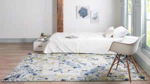 Light Blue 4' 1 x 6' 1 Chromatic Rectangle Area Rug 100% Polypropylene With Cotton Backing Abstract Modern Colorful Carpet Mat for Home Decor & Interior Design for Sale at Rug Engine