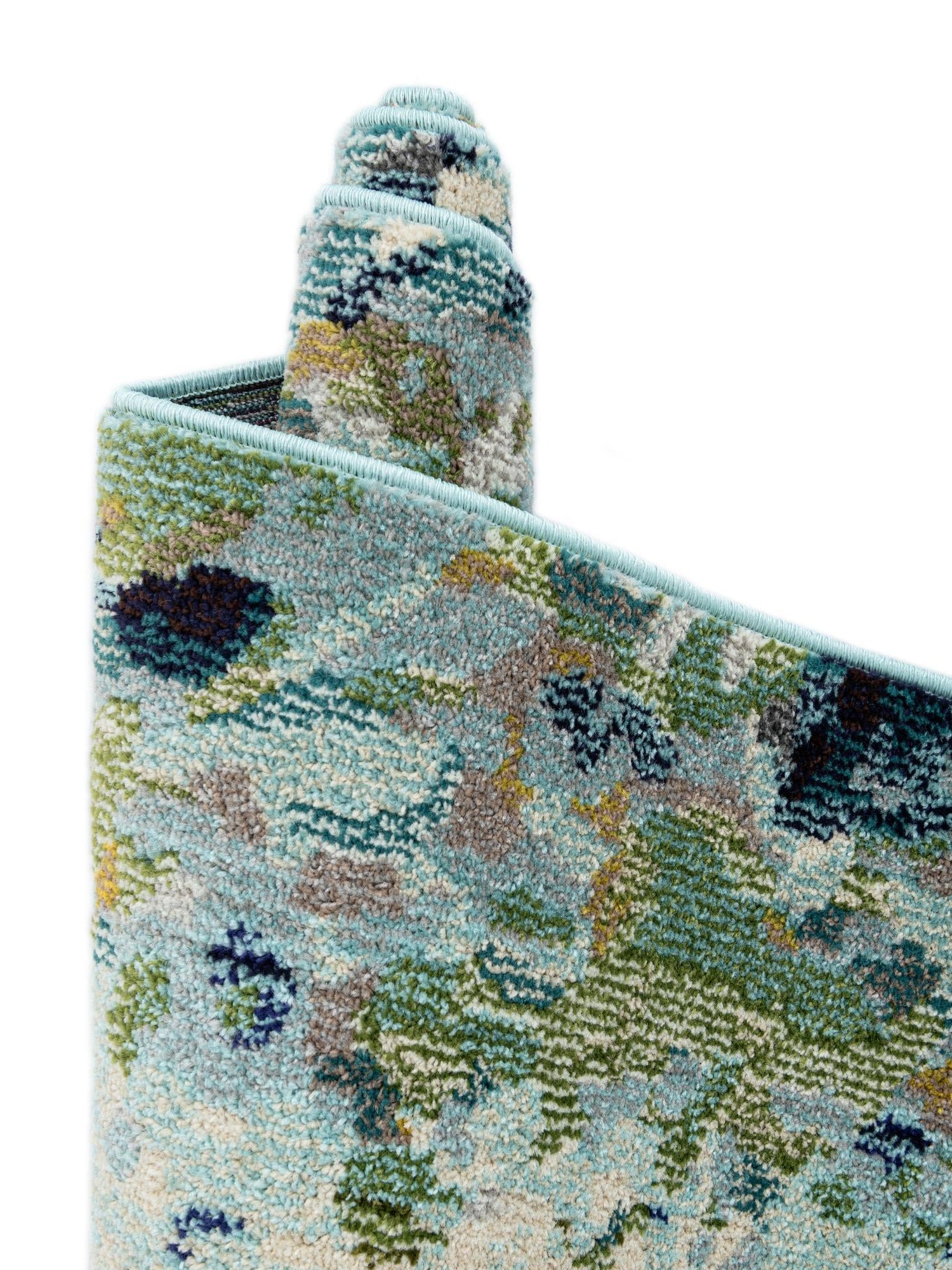 Light Blue 5' 1 x 8' Chromatic Rectangle Area Rug 100% Polypropylene With Cotton Backing Abstract Modern Colorful Carpet Mat for Home Decor & Interior Design for Sale at Rug Engine