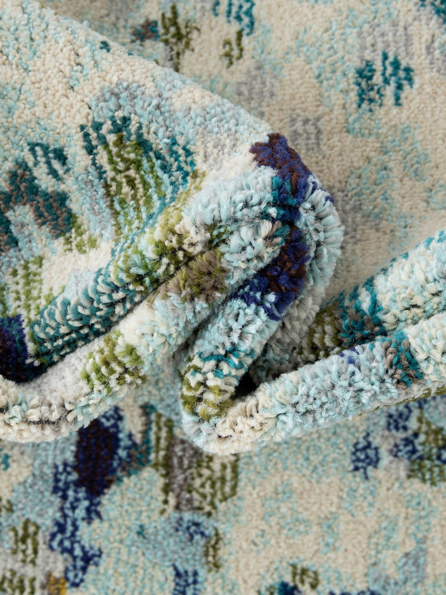 Light Blue 8' x 8' Chromatic Round Area Rug 100% Polypropylene With Cotton Backing Abstract Modern Colorful Carpet Mat for Home Decor & Interior Design for Sale at Rug Engine