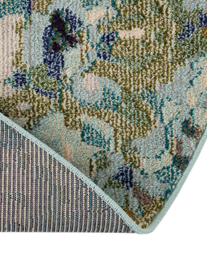 Light Blue 6' x 6' Chromatic Round Area Rug 100% Polypropylene With Cotton Backing Abstract Modern Colorful Carpet Mat for Home Decor & Interior Design for Sale at Rug Engine