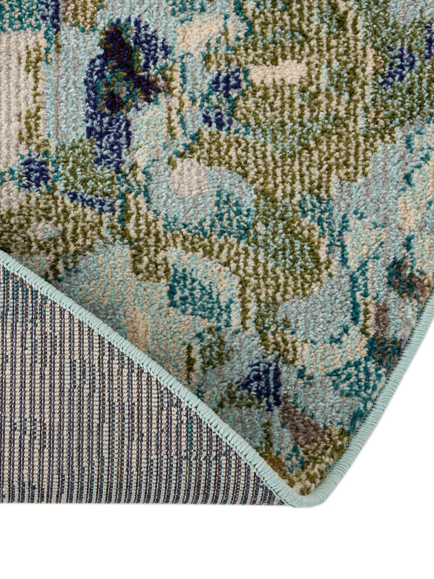 Light Blue 8' x 8' Chromatic Round Area Rug 100% Polypropylene With Cotton Backing Abstract Modern Colorful Carpet Mat for Home Decor & Interior Design for Sale at Rug Engine