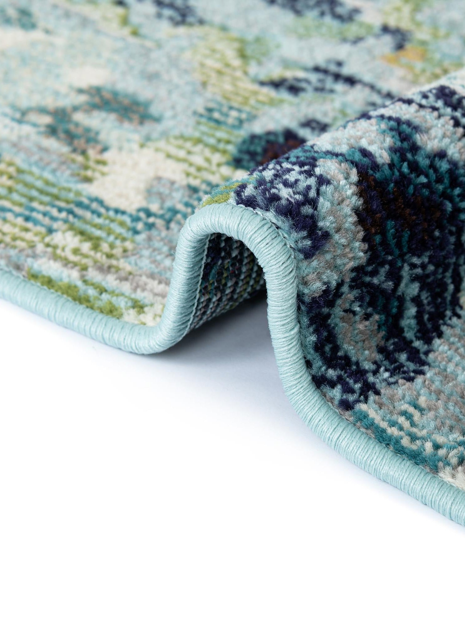 Light Blue 8' x 8' Chromatic Round Area Rug 100% Polypropylene With Cotton Backing Abstract Modern Colorful Carpet Mat for Home Decor & Interior Design for Sale at Rug Engine