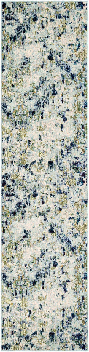 Light Blue 2' 7 x 10' Chromatic Runner Area Rug 100% Polypropylene With Cotton Backing Abstract Modern Colorful Carpet Mat for Home Decor & Interior Design for Sale at Rug Engine