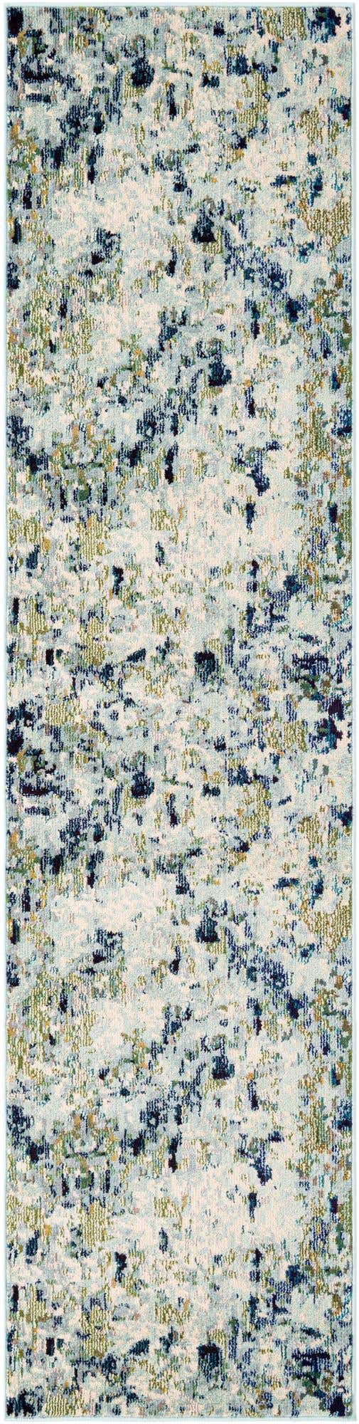 Light Blue 2' 7 x 10' Chromatic Runner Area Rug 100% Polypropylene With Cotton Backing Abstract Modern Colorful Carpet Mat for Home Decor & Interior Design for Sale at Rug Engine