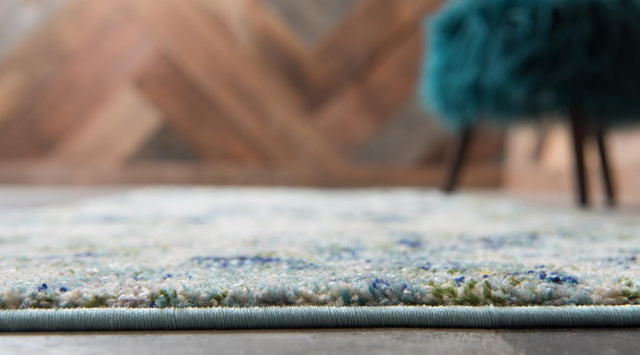 Light Blue 2' 7 x 10' Chromatic Runner Area Rug 100% Polypropylene With Cotton Backing Abstract Modern Colorful Carpet Mat for Home Decor & Interior Design for Sale at Rug Engine