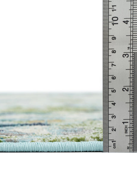 Light Blue 2' 7 x 10' Chromatic Runner Area Rug 100% Polypropylene With Cotton Backing Abstract Modern Colorful Carpet Mat for Home Decor & Interior Design for Sale at Rug Engine