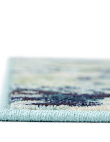 Light Blue 2' 7 x 10' Chromatic Runner Area Rug 100% Polypropylene With Cotton Backing Abstract Modern Colorful Carpet Mat for Home Decor & Interior Design for Sale at Rug Engine