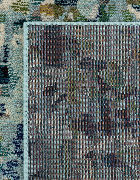 Light Blue 2' 7 x 10' Chromatic Runner Area Rug 100% Polypropylene With Cotton Backing Abstract Modern Colorful Carpet Mat for Home Decor & Interior Design for Sale at Rug Engine