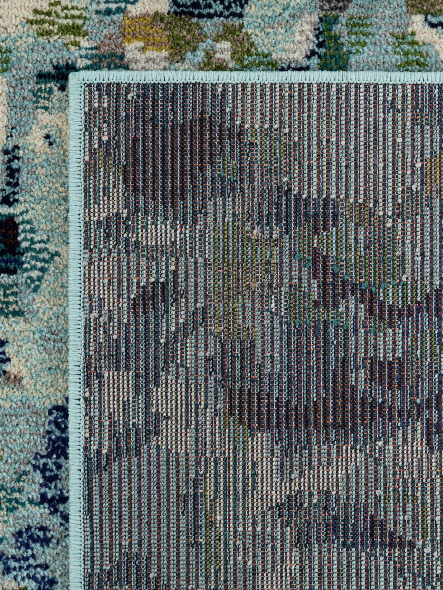 Light Blue 2' 2 x 6' Chromatic Runner Area Rug 100% Polypropylene With Cotton Backing Abstract Modern Colorful Carpet Mat for Home Decor & Interior Design for Sale at Rug Engine