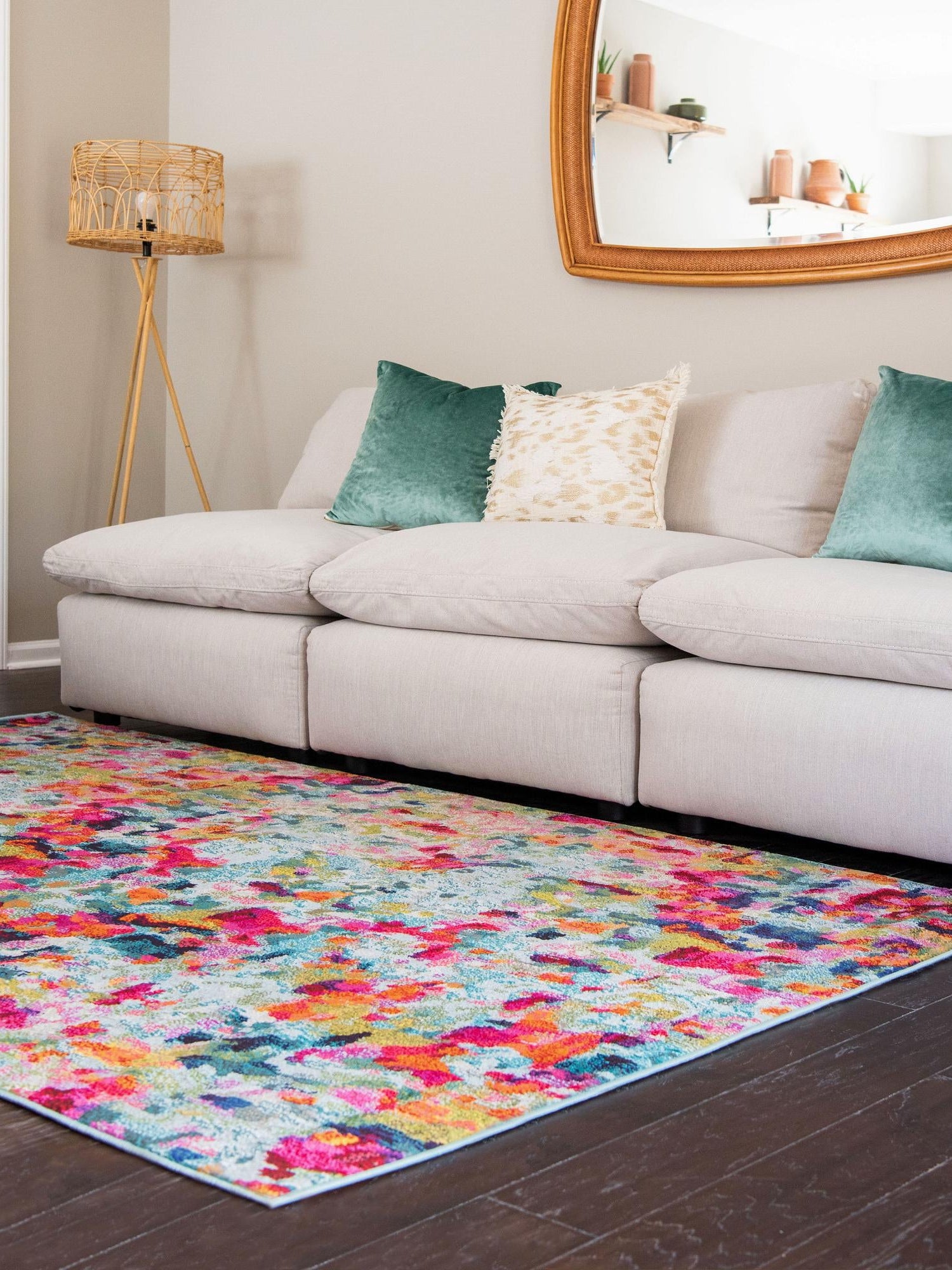 Multicolor 5' x 8' Chromatic Rectangle Area Rug 100% Polypropylene With Cotton Backing Abstract Modern Colorful Carpet Mat for Home Decor & Interior Design for Sale at Rug Engine