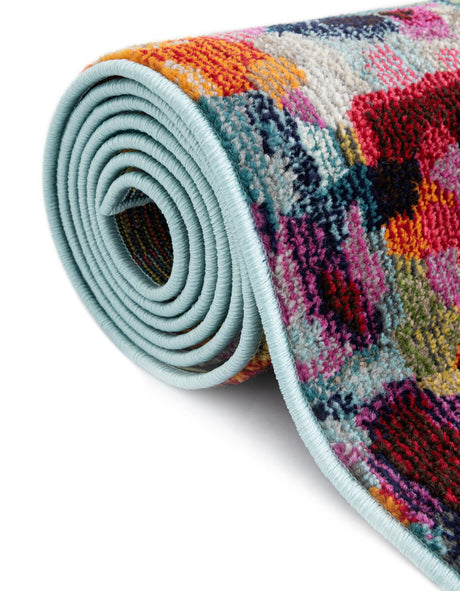 Multicolor 8' x 11' Chromatic Rectangle Area Rug 100% Polypropylene With Cotton Backing Abstract Modern Colorful Carpet Mat for Home Decor & Interior Design for Sale at Rug Engine