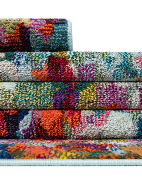Multicolor 8' x 11' Chromatic Rectangle Area Rug 100% Polypropylene With Cotton Backing Abstract Modern Colorful Carpet Mat for Home Decor & Interior Design for Sale at Rug Engine