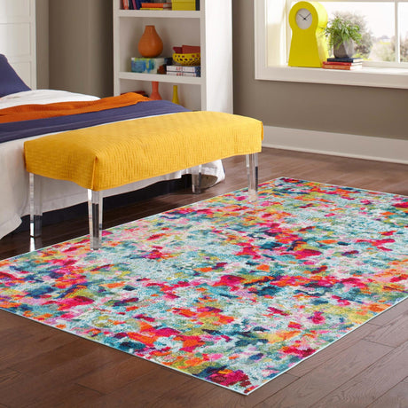 Multicolor 8' x 11' Chromatic Rectangle Area Rug 100% Polypropylene With Cotton Backing Abstract Modern Colorful Carpet Mat for Home Decor & Interior Design for Sale at Rug Engine