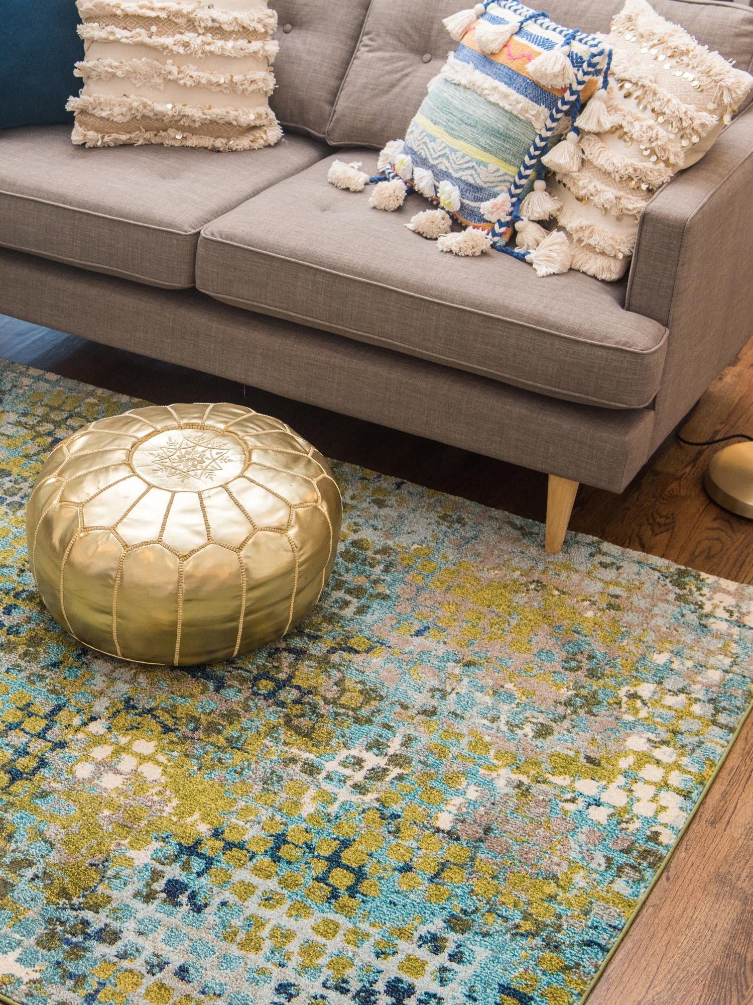 Blue Green 9' x 12' Chromatic Rectangle Area Rug 100% Polypropylene With Cotton Backing Abstract Modern Colorful Carpet Mat for Home Decor & Interior Design for Sale at Rug Engine