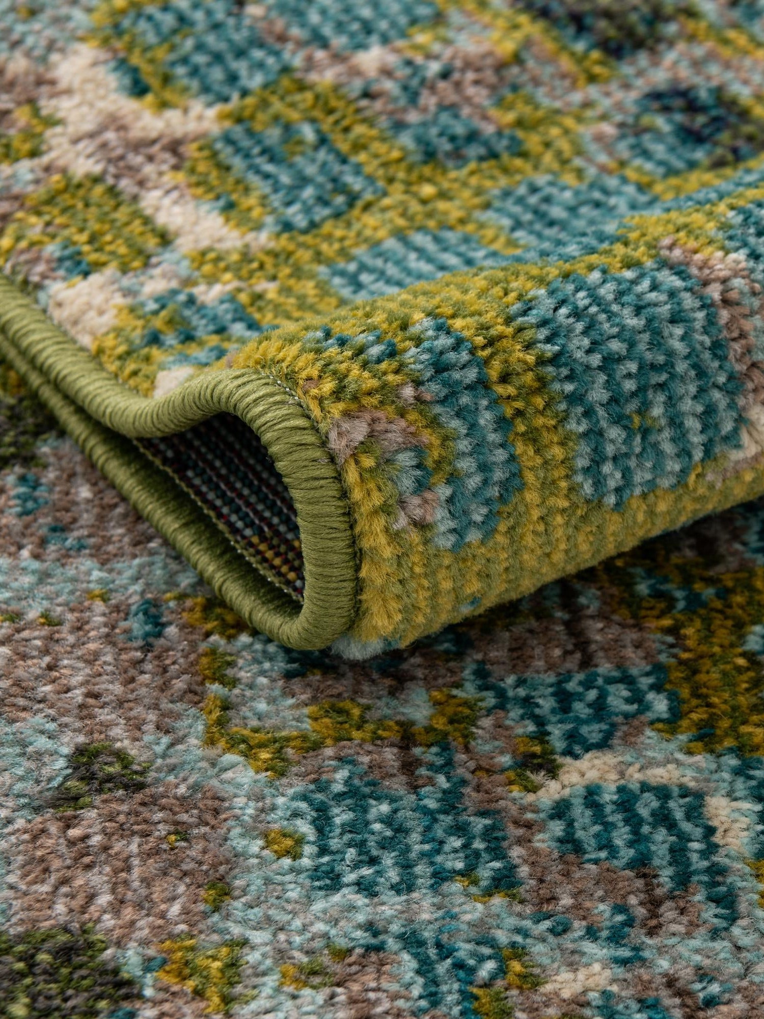 Blue Green 4' 1 x 6' 1 Chromatic Rectangle Area Rug 100% Polypropylene With Cotton Backing Abstract Modern Colorful Carpet Mat for Home Decor & Interior Design for Sale at Rug Engine