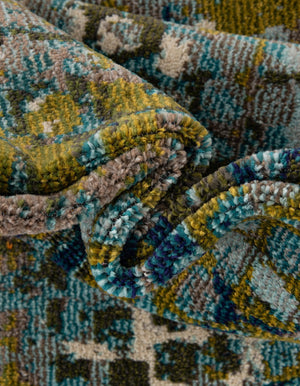 Blue Green 5' 1 x 8' Chromatic Rectangle Area Rug 100% Polypropylene With Cotton Backing Abstract Modern Colorful Carpet Mat for Home Decor & Interior Design for Sale at Rug Engine