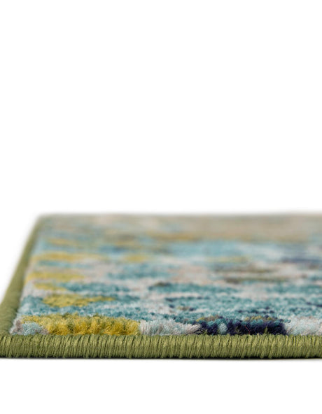 Blue Green 2' 2 x 6' 7 Chromatic Runner Area Rug 100% Polypropylene With Cotton Backing Abstract Modern Colorful Carpet Mat for Home Decor & Interior Design for Sale at Rug Engine