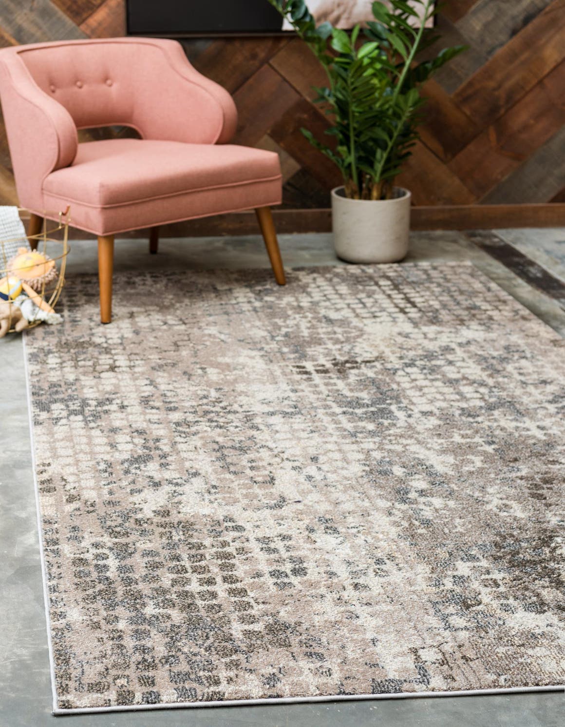 Gray 4' 1 x 6' 1 Chromatic Rectangle Area Rug 100% Polypropylene With Cotton Backing Abstract Modern Colorful Carpet Mat for Home Decor & Interior Design for Sale at Rug Engine