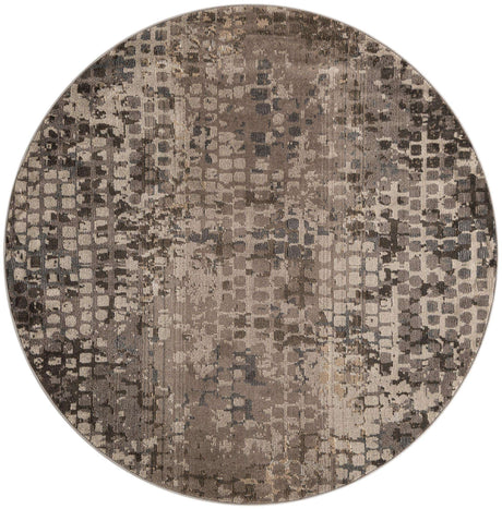Gray 6' 1 x 6' 1 Chromatic Round Area Rug 100% Polypropylene With Cotton Backing Abstract Modern Colorful Carpet Mat for Home Decor & Interior Design for Sale at Rug Engine