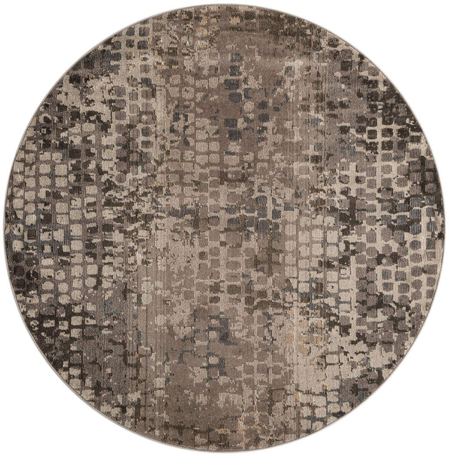 Gray 6' 1 x 6' 1 Chromatic Round Area Rug 100% Polypropylene With Cotton Backing Abstract Modern Colorful Carpet Mat for Home Decor & Interior Design for Sale at Rug Engine