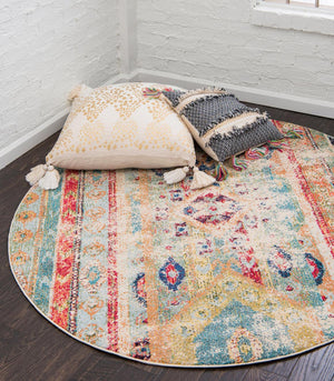 Blue 6' 1 x 6' 1 Sedona Round Area Rug