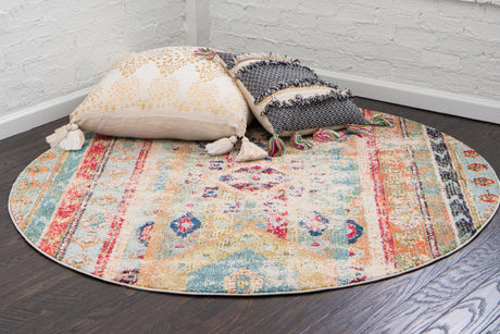 Blue 4' 1 x 4' 1 Sedona Round Area Rug