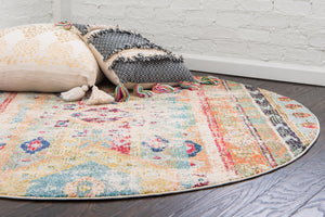 Blue 6' 1 x 6' 1 Sedona Round Area Rug