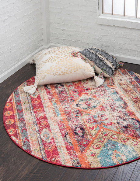 Cherry Pink 3' 3 x 3' 3 Sedona Round Area Rug