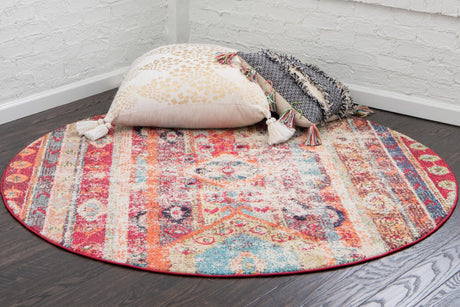 Cherry Pink 3' 3 x 3' 3 Sedona Round Area Rug