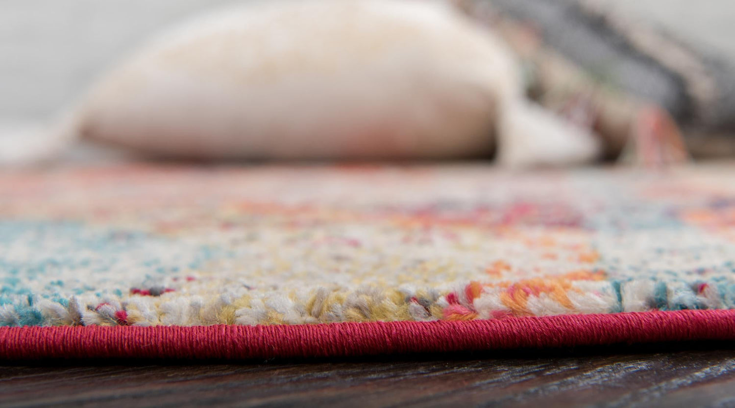 Cherry Pink 3' 3 x 3' 3 Sedona Round Area Rug Durable Long Lasting Carpet for Living Rooms, Kitchen, Bedrooms, Office Space, Dorms for Sale at Rug Engine