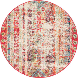Cherry Pink 3' 3 x 3' 3 Sedona Round Area Rug Durable Long Lasting Carpet for Living Rooms, Kitchen, Bedrooms, Office Space, Dorms for Sale at Rug Engine