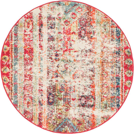Cherry Pink 3' 3 x 3' 3 Sedona Round Area Rug Durable Long Lasting Carpet for Living Rooms, Kitchen, Bedrooms, Office Space, Dorms for Sale at Rug Engine
