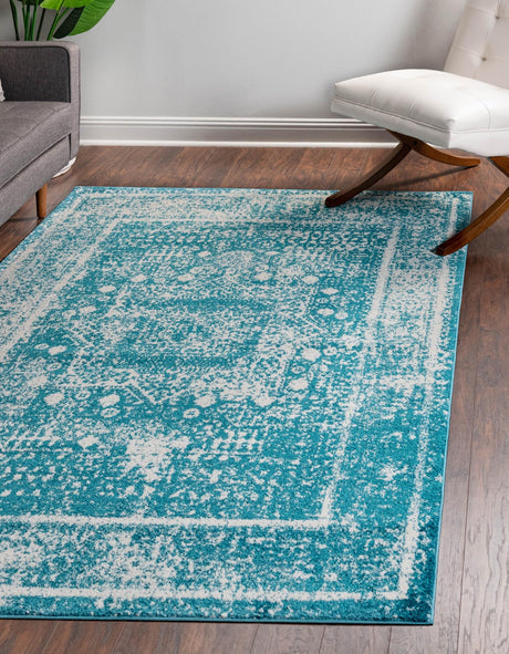 Blue 2' x 3' 1 Rosso Rectangle Area Rug Vintage Distressed Faded Traditional Design Carpet for Unique Home Interior Design for Sale at Rug Engine
